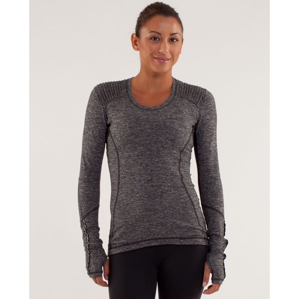 Lululemon Star Runner Athletic Long Ruffle Sleeve Black Sz 8
